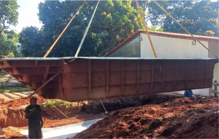 Operação de içamento e transporte da GF Munck